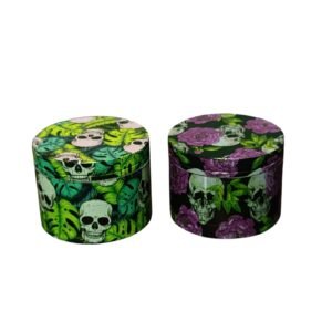 grinder metalico calavera y flores