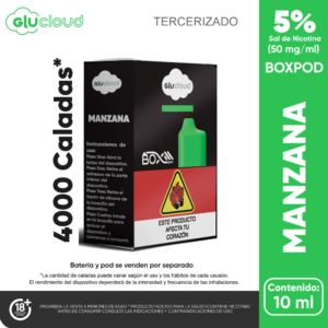 glucloud boxpod 4.000 puffs  manzana