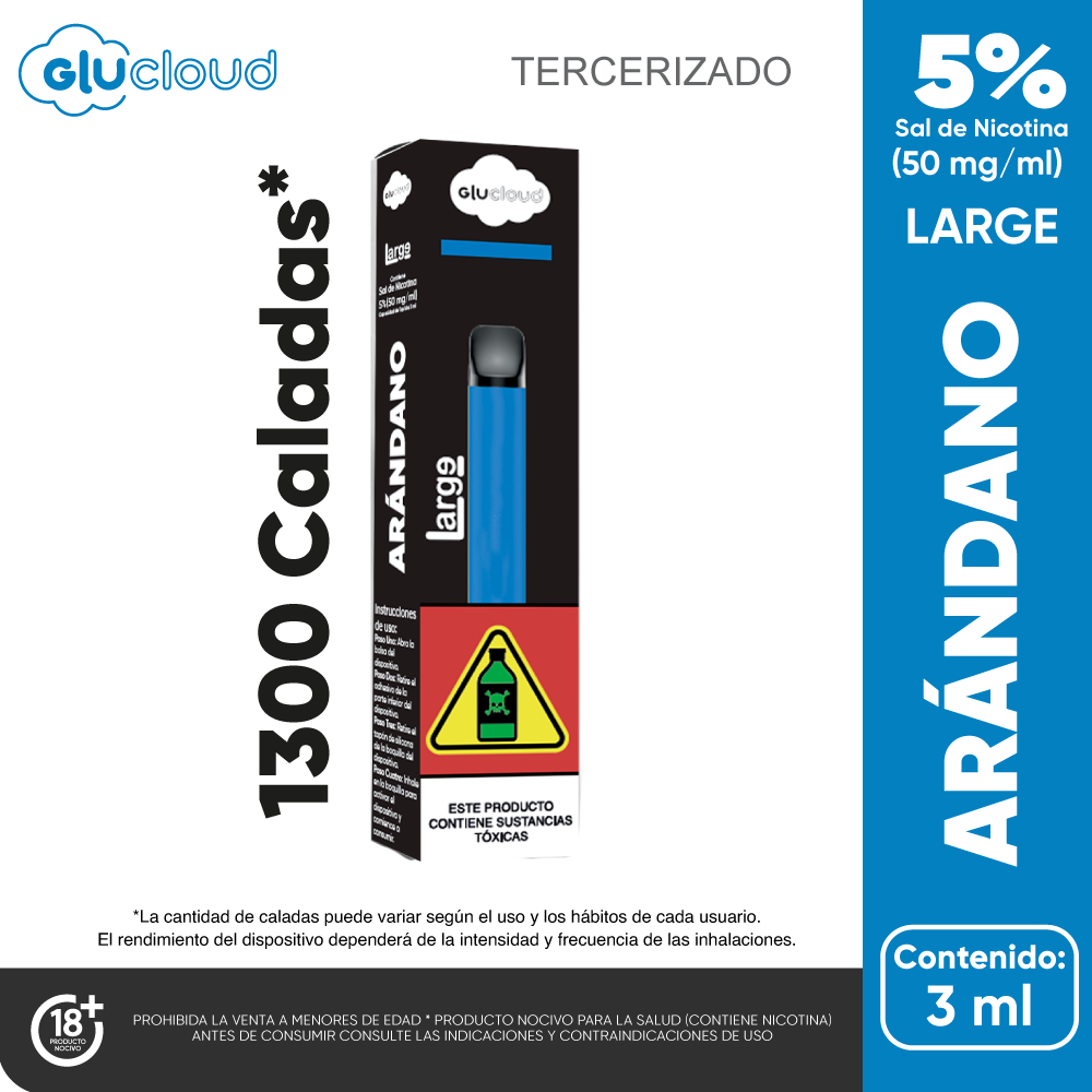 glucloud large 1.300 puffs Arandanos